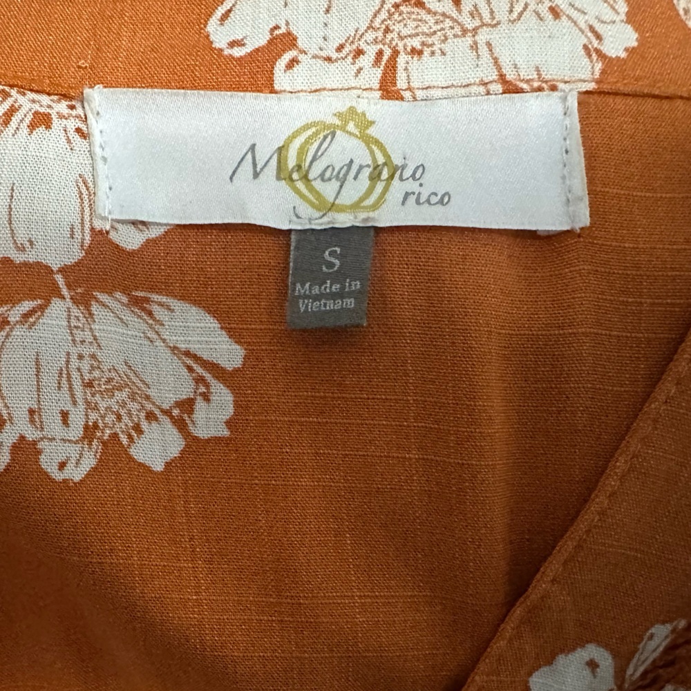 Floral Orange Women's Top - Picture 7 of 7